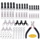 thumbnail image 1 of Rawiri Kit de piezas de repuesto de cremallera, extractor de reparación de metales, herramienta de alicate fijador de cremallera para abrigo, bota, pantalones vaqueros, 85 Uds., 1 of 6