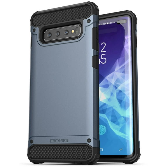 Encased Heavy Duty Galaxy S10 Plus Case (2019 Scorpio Series) Military Grade Rugged Phone Protection Cover (for Samsung Galaxy S10 ) Slate Blue