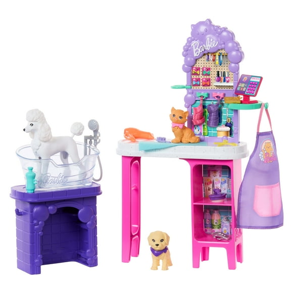 Barbie World Paw Spa Playset with Wash and Groom Stations, 3 Pets, & Styling.Accessories - Walmart Exclusive