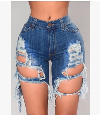 denim biker shorts women's