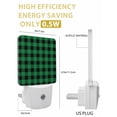 thumbnail image 3 of Night Lights Auto Sensor Green Black Check Plaid Plug-in LED Nightlights Lamp Dusk to Dawn for Living Room, Bedroom, Bathroom, Hallway, Stairways Home Wall Decor, Farmhouse Style Night Light, 3 of 9