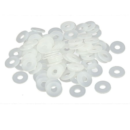 

VM4 x 10mm x 1mm Nylon Flat Washers Spacers Gaskets Fastener Off White 100PCS