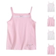 thumbnail image 4 of Rohuuque Girls' Camisole,Cotton Flower Printed Tagless Cami, Toddler Sizing, Multiple Packs & Colors Available Tank Tops 9 Years White, 4 of 4