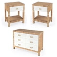 thumbnail image 1 of Home Square Ensemble en Bois de 3 Pcs avec 2 Tables de Nuit et 1 Commode en Naturel, 1 of 18
