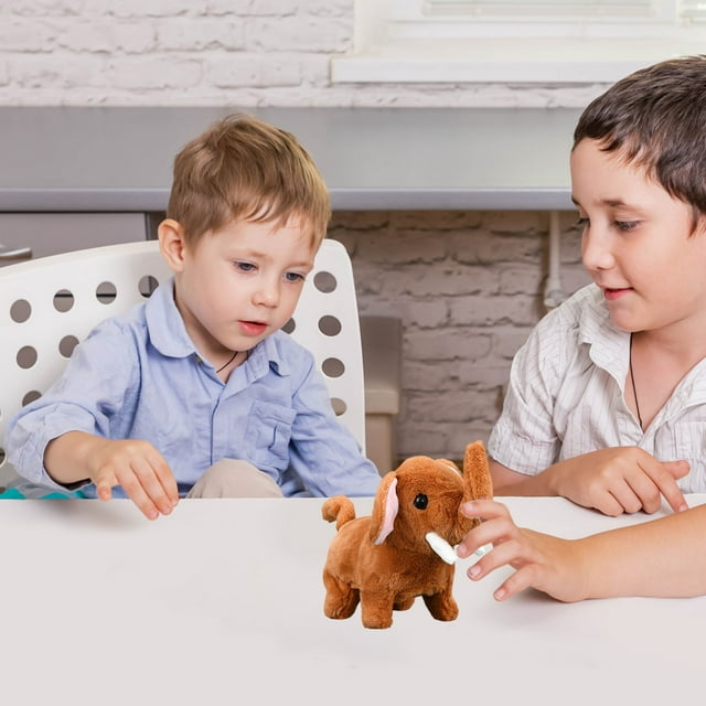 Electronic Pet Plush Toy,Interactive Electronic Animal Toys,Educational Learning Toys, Battery Operated Walking Plush Toy,Realistic Small Animals with Sound Function Soft Interactive Play Companion