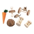 thumbnail image 5 of Hamster Chew Toys, Natural Wooden Rats Chinchillas Toys Accessories Care Molar Toys Suitable for Rabbits Gerbils Small Rodent Pets - 6pcs A, 5 of 7