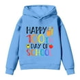 thumbnail image 7 of IWRICH Happy 100th Days of School Hoodies for Boys Girls Long Sleeve Lined Hooded Sweatshirts Cute Tops,Size 2-14 Years Light Blue 130, 7 of 7