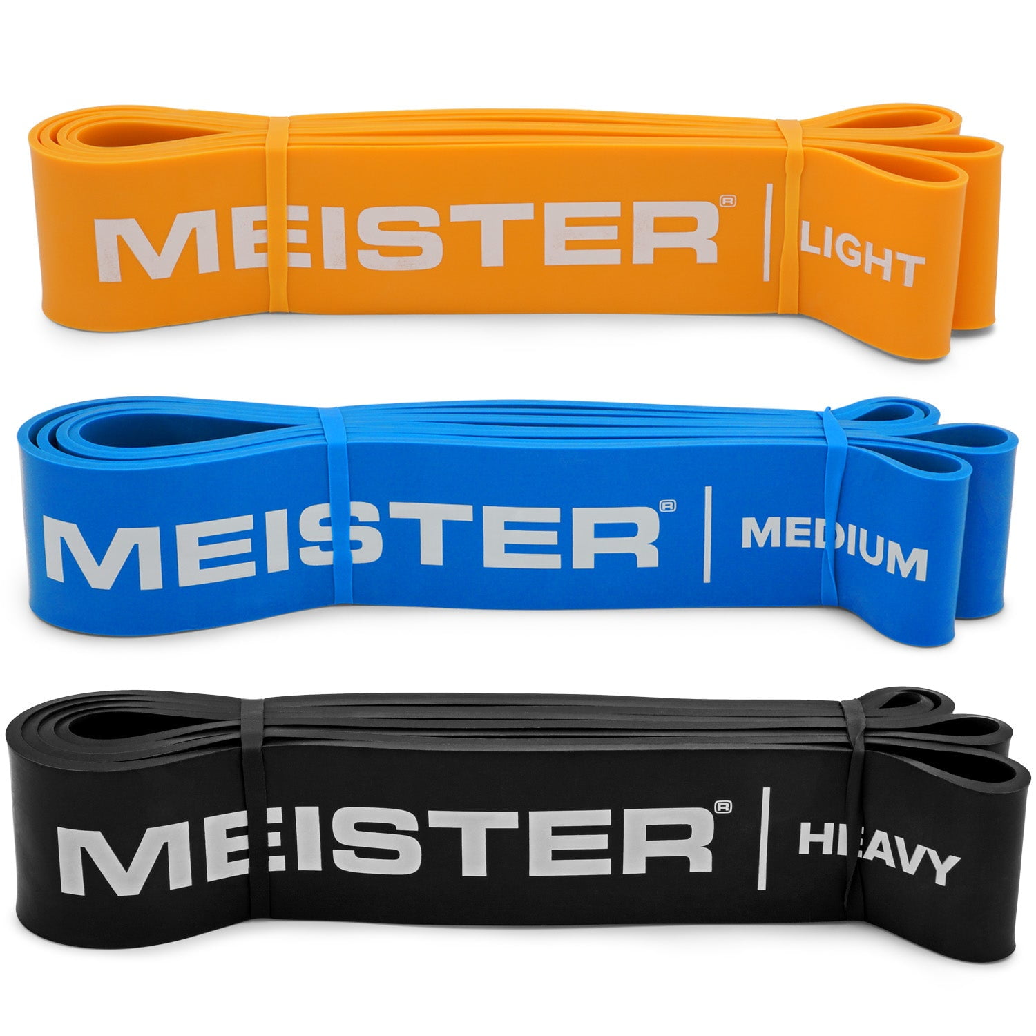 Meister XBand Comfort Width Resistance Band - 41" x 2" - Medium 3 Band Set