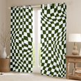 thumbnail image 2 of Manfei Modern Geometric Art Curtains Pack of 2 (42x84 Each),Abstract Buffalo Print Curtains Blackout,Beige Green Checkered Bedroom Curtains For Men Women,Microfiber Bedroom Decor, 2 of 6