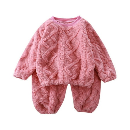 

XJDJHC Toddler Baby Girl Boy Outfits 2 Piece Kids Boys Girls Winter Pyjama Set Warm Flannel Sleepwear Set Tops Pants Soft Pyjamas Fashion Streetwear 13-14 Years