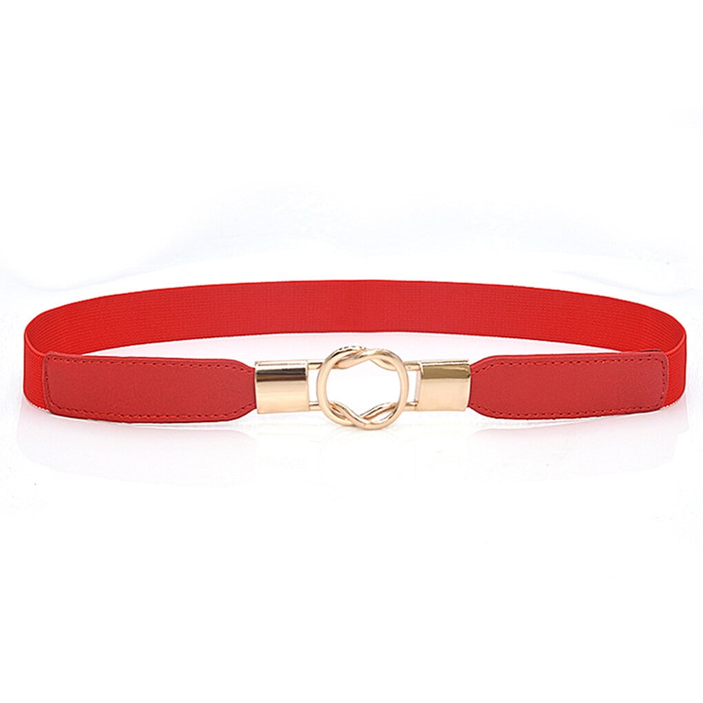 Tureclos Waist Band Exquisite Elastic Universal Cinch Gold Leather