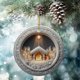 thumbnail image 4 of Adorno navideño acrílico 3D | Colgante de bendición de nacimiento para árbol y decoración del coche | Regalo de recuerdo para recién nacidos para la chimenea o corona | Decoración navideña de 8 cm, 4 of 6