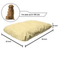 thumbnail image 2 of Greek Key Pet Bed, Yellow and White Tile Pattern with Twisted Lines in Squares Grunge Looking Maze, Resistant Pad for Dogs and Cats Cushion with Removable Cover, 24" x 39", Yellow White, by Ambesonne, 2 of 4