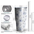 thumbnail image 3 of 30oz Pioneer Flower Floral Print Pattern Tumbler, Double Wall Vacuum Insulated Cup, BPA-Free Leak Proof Lid & Reusable Straws, Hot 12h, Cold 34h, 3 of 6