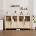 thumbnail image 1 of Storage Cabinet with Glass Doors 55" Large Buffet Cabinet with Storage, Multifunctional Accent Storage Cabinet Table for Kitchen Dining Room, Living Room, 1 of 9