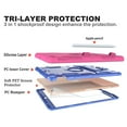 thumbnail image 4 of iPad 10.2 inch Case with Screen Protector, iPad 8th Generation 2020 Case, iPad 7th Generation 2019 Case, Dteck Full Body Rugged Shockproof Protective Case With Pencil Holder Kickstand Cover, Rose/Blue, 4 of 6