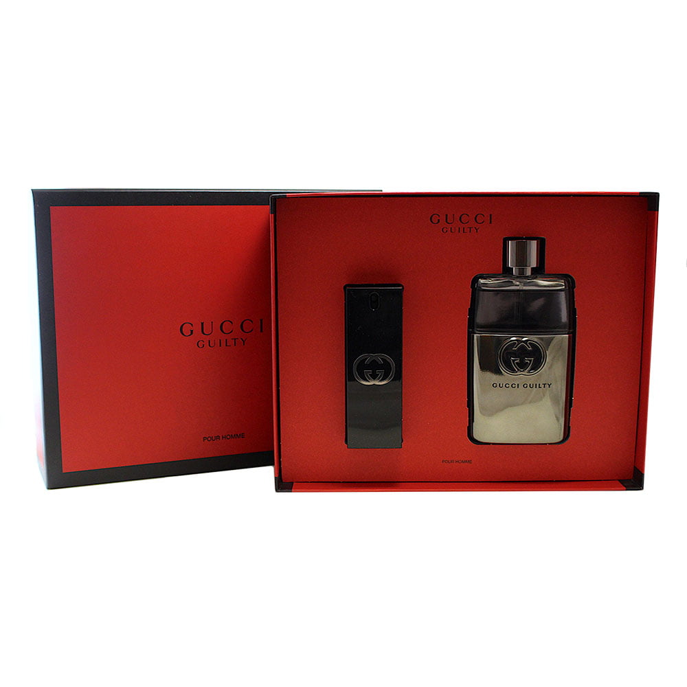 Gucci Guilty 2 Pc. Gift Set ( Eau De Toilette Spray  Oz + Eau De  Toilette Spray  Oz ) for Men 