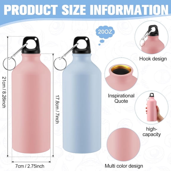 12 Pcs 20oz Aluminum Water Bottles