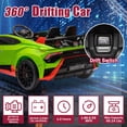 thumbnail image 5 of 24V Lamborghini Electric Car for Kids with Remote Control and Foam Front Wheels, 24V Battery Powered Ride on Toys Sports Car with Drifting Buttons, 360Â° Spin, Bluetooth, Music, LED Lights (Green), 5 of 7
