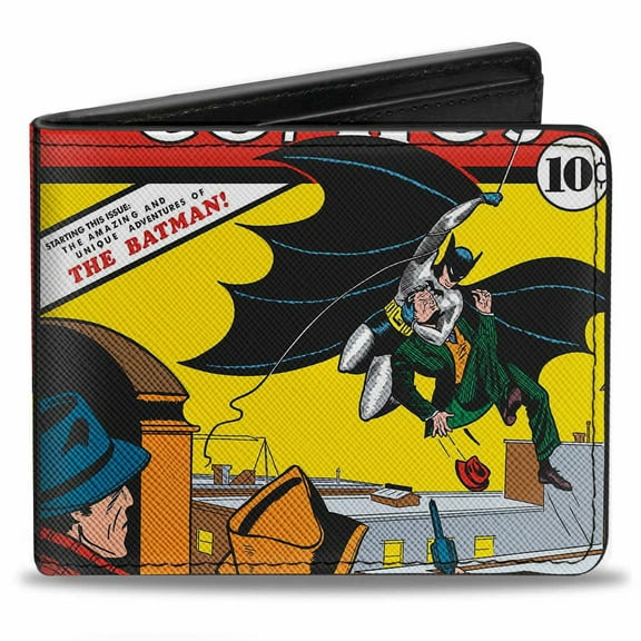 DC Comics Wallet, Bifold, Classic Detective Comics Issue 27 First Batman Cover Pose, Vegan Leather