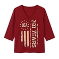 thumbnail image 3 of MEICHEN 250th Anniversary USA Shirt Crewneck Pullover Tops Women's Patriotic Shirts Short Sleeve T Shirt, 3 of 4