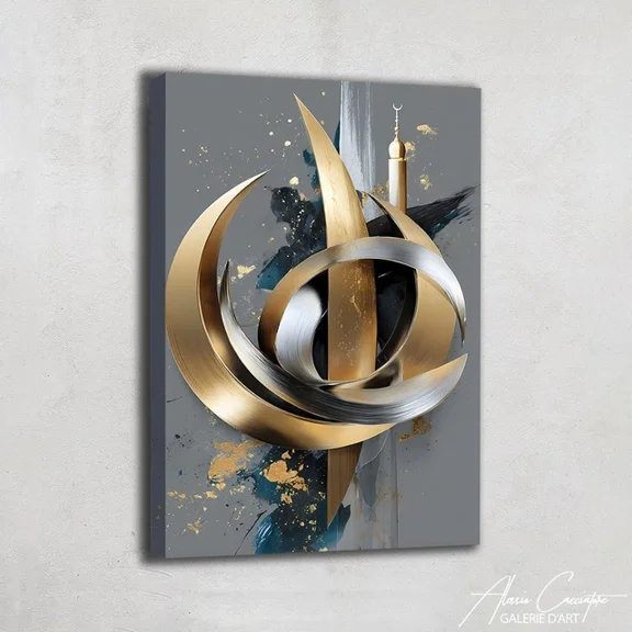 Kna Prints - 1 Pc Poster Crescent Wall Islamic Wall Art Islamic Living Room Decor, UNFRAMED-8x12