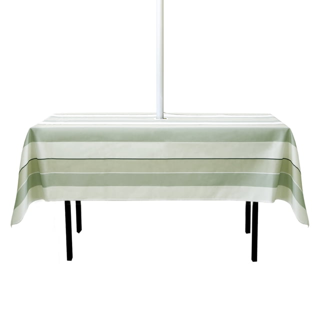 5 x 7 FT Spillproof Tablecloth with Zip Umbrella Hole Waterproof Outdoor Tablecloth Patio Table Cloths Table Covers for Backyard Party Picnic