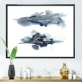 thumbnail image 2 of Abstract Of Clouds Dark Blue Colored I 32 in x 16 in Framed Painting Canvas Art Print, by Designart, 2 of 5