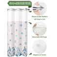 thumbnail image 5 of Gnomes Christmas Tree No Hooks Shower Curtain with Snap in Fabric Liner Set, Winter Blue Snowflakes Retro Linen Shower Curtains Waterproof Bathroom Curtain with See Through Top Window, 36x72 Inch, 5 of 6