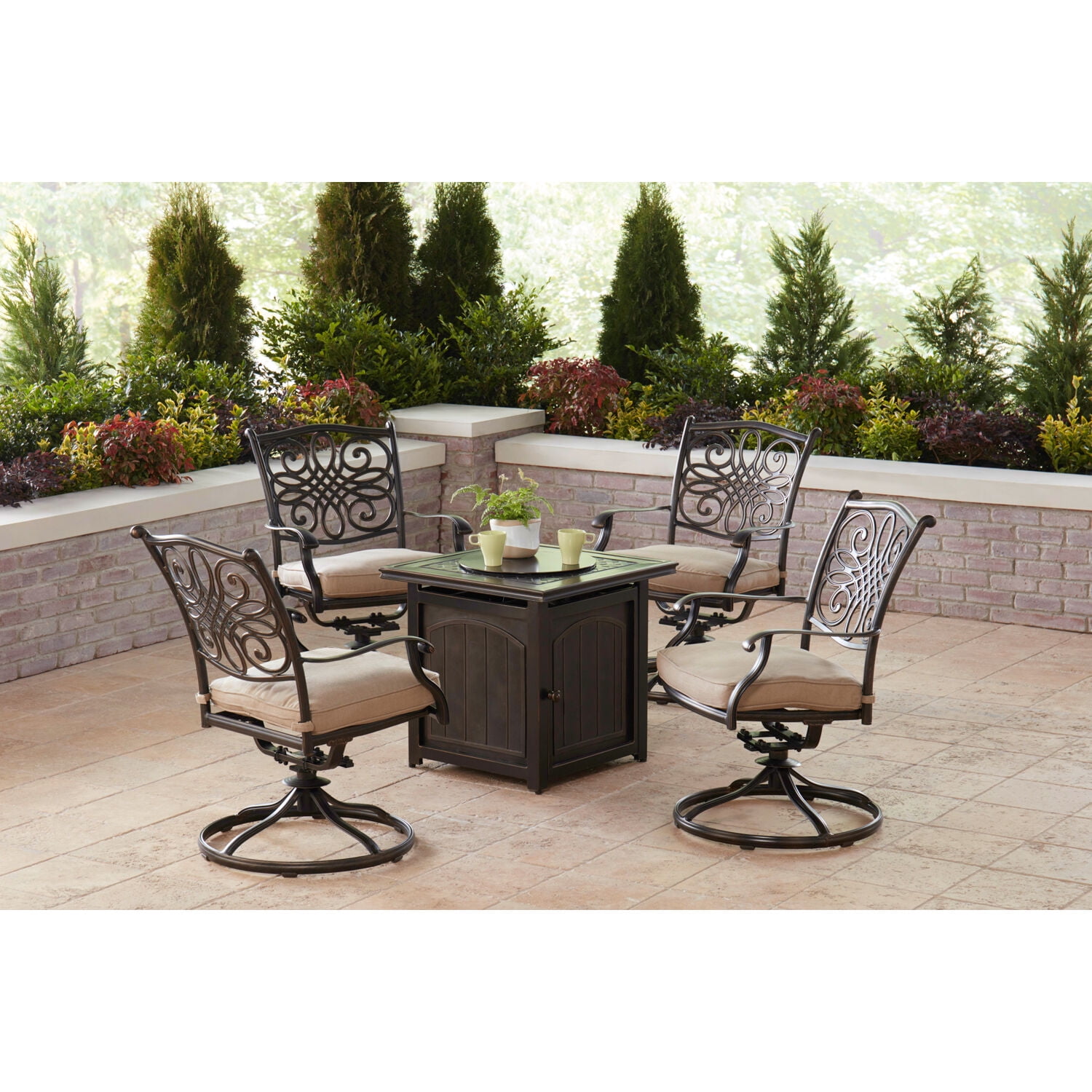 fire pit table with chairs walmart