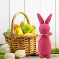 thumbnail image 5 of Easter Flocked Bunny Figurines with Bow Ties, 9 Inch Adorable Rabbit Tabletop Decor for Spring & Easter, Cute Home & Garden Ornaments for Easter Celebration, 5 of 6