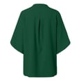 thumbnail image 4 of OSOLU Women Solid Color Fashion V-Neck T-Shirt Tshirts Tee Loose Temperament Casual Petal Sleeve Shirt Tops Breathable Dailywear, 4 of 5