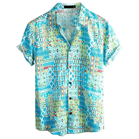 JLFKNG Mens Shirts Short Sleeve Shirts For Men Buttons Down Tropical Hawaiian Style Breathable Loose Fit Shirts Lounge Clothing Fot Men