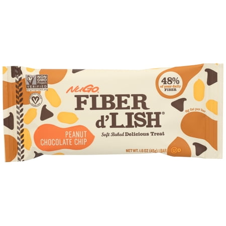 Nugo Nutrition Bar - Fiber Dlish - Peanut Chocolate Chip - 1.6 Oz Bars , 1.6 Oz