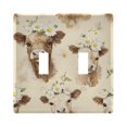 thumbnail image 2 of Dailycode Light Switch Plate Covers 3 Gang Wall Plate Plastics Outlet Covers for Kitchen Home Office Decor Highland Cattle with Garland, 2 of 8