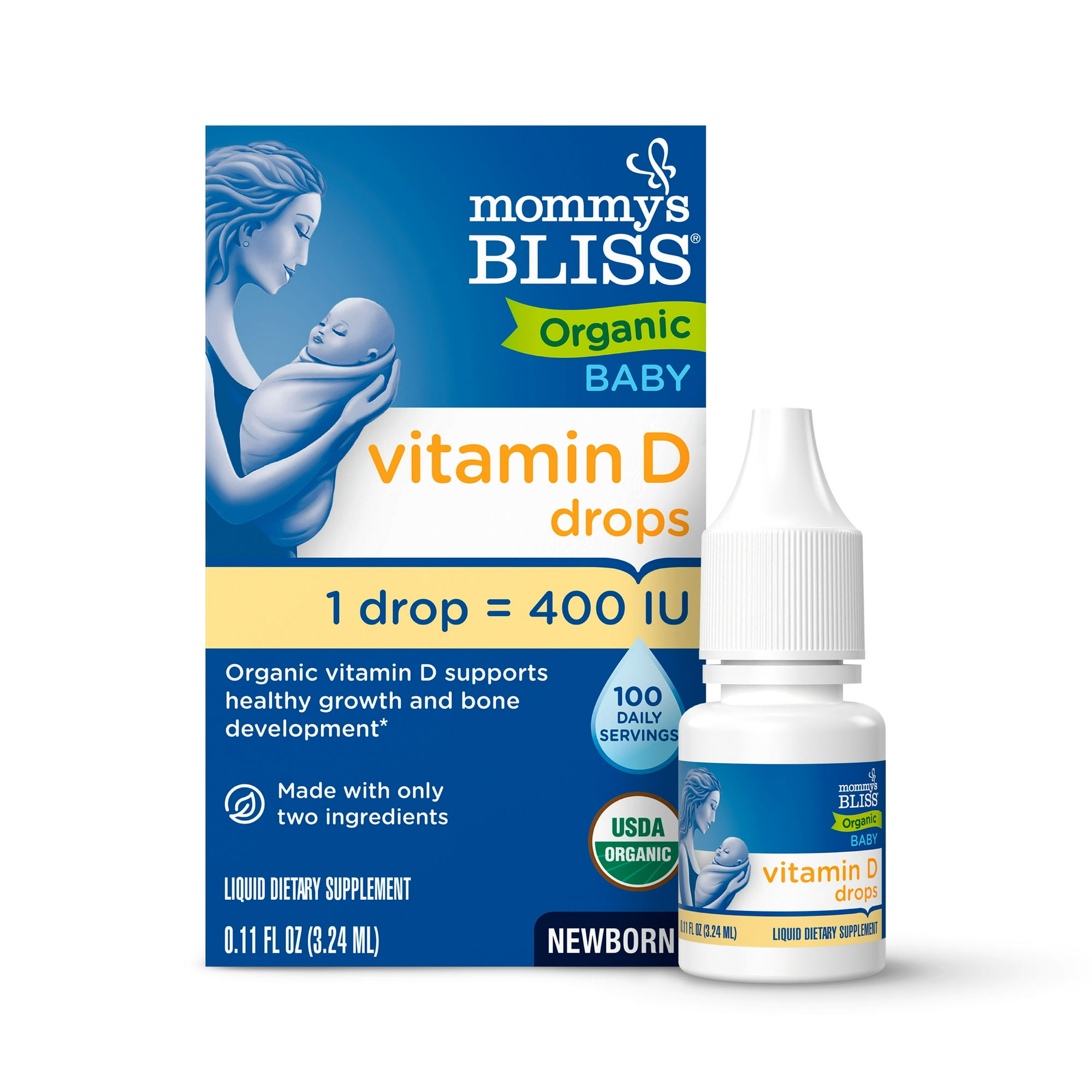 Mommy's Bliss Vitamin D, Organic Drops, Newborn +, 0.11 fl oz (3.24 ml)