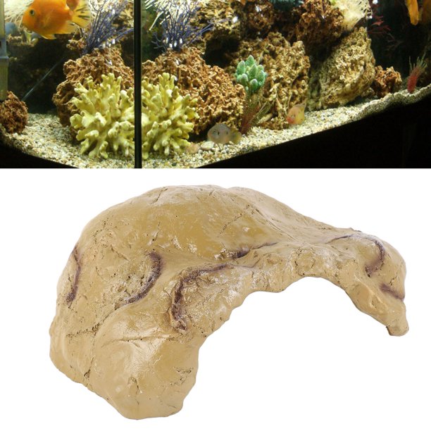 Cueva de Escondite de Peces Material de Resina Decoración de Pecera Cueva de Reptil Cueva de Escondite de Roca Pecera Pequeña Decoración de Escondite para Cíclidos ANGGREK Otros