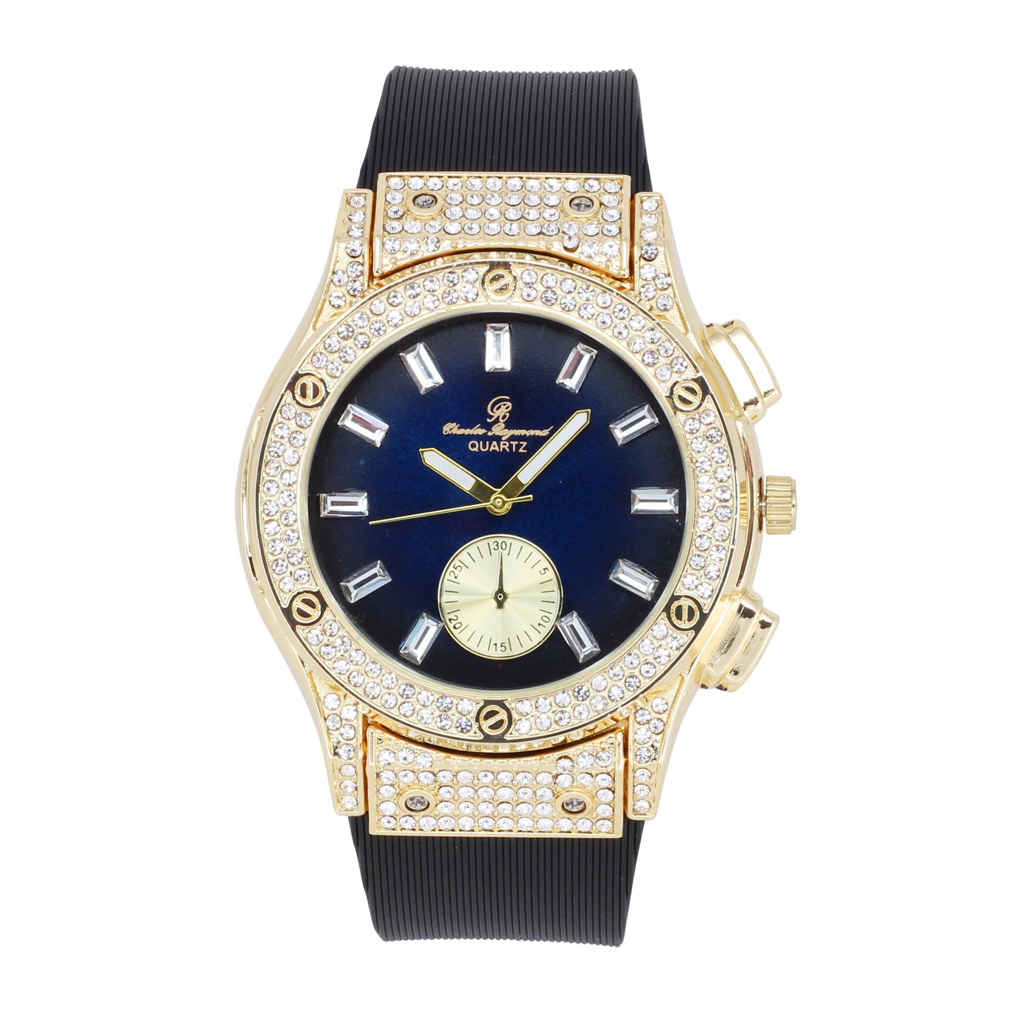 Charles Raymond Men's Luxury Iced Out Crystals Diamond Watch with