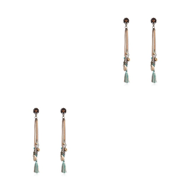 Minnieouse Pendientes de mujer de 2 piezas, cadena de aleación de Zinc, decorativo para la oreja, artesanía, gota para la oreja, Tipo 1 2piezas