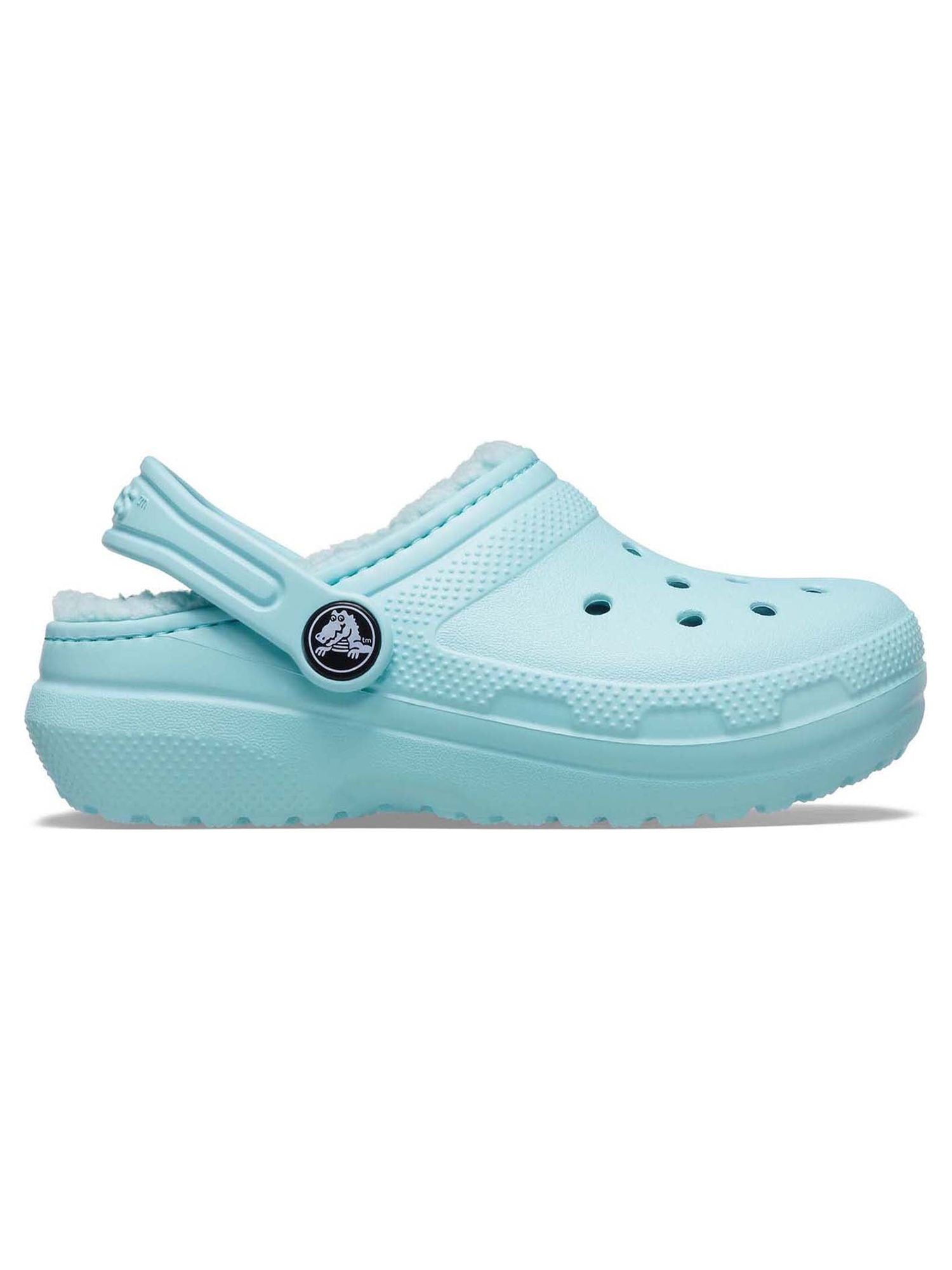 Crocs Unisex Kids Classic Lined Clog Fuzzy Liner Casual and Dress Shoe Style, Sky Blue, Size 4-4