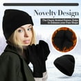 thumbnail image 3 of Winter Beanie Hat Gloves Set, Soft Knitted Hat Stretchy Gloves Warm Skull Cap Set for Women Men Gifts, 3 of 6