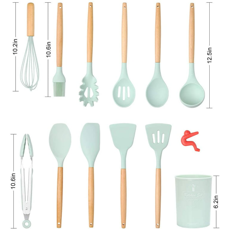 GlowSol silicone cooking utensil set, 13 pcs silicone cooking