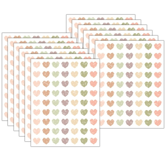 Teacher Created Resources Terrazzo Tones Hearts Mini Stickers, 378 Per Pack, 12 Packs