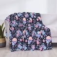 thumbnail image 3 of Naloa cool Skull flower Flannel Blankets - Thick and Warm Blanket for Winter, Soft Fuzzy Plush King Blanket for All Seasons80"x60", 3 of 6