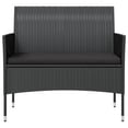thumbnail image 2 of vidaXL 8 Piece Garden Lounge Set with Cushions Poly Rattan Black, 2 of 5