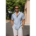 thumbnail image 6 of COOFANDY Men's Linen Shirts Short Sleeve Casual Shirt Button Down Shirt for Men Beach Summer Wedding Shirt, 6 of 12