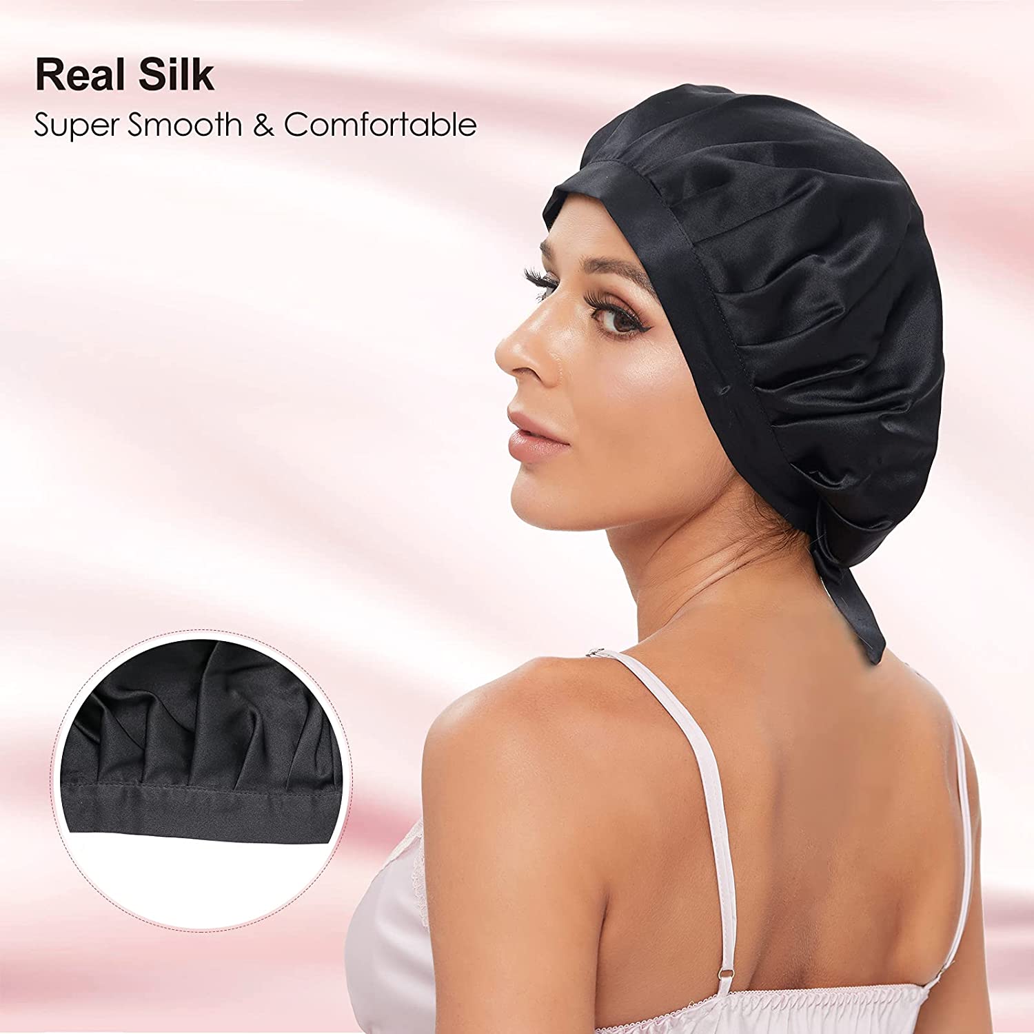 100% Mulberry Silk Sleep Cap for Women 