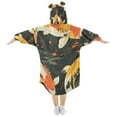 thumbnail image 2 of FORMRS Wearable Blanket Hoodie with Sleeves for Kids Cozy Flannel Sweatshirt, Fish Pattern, 2 of 7