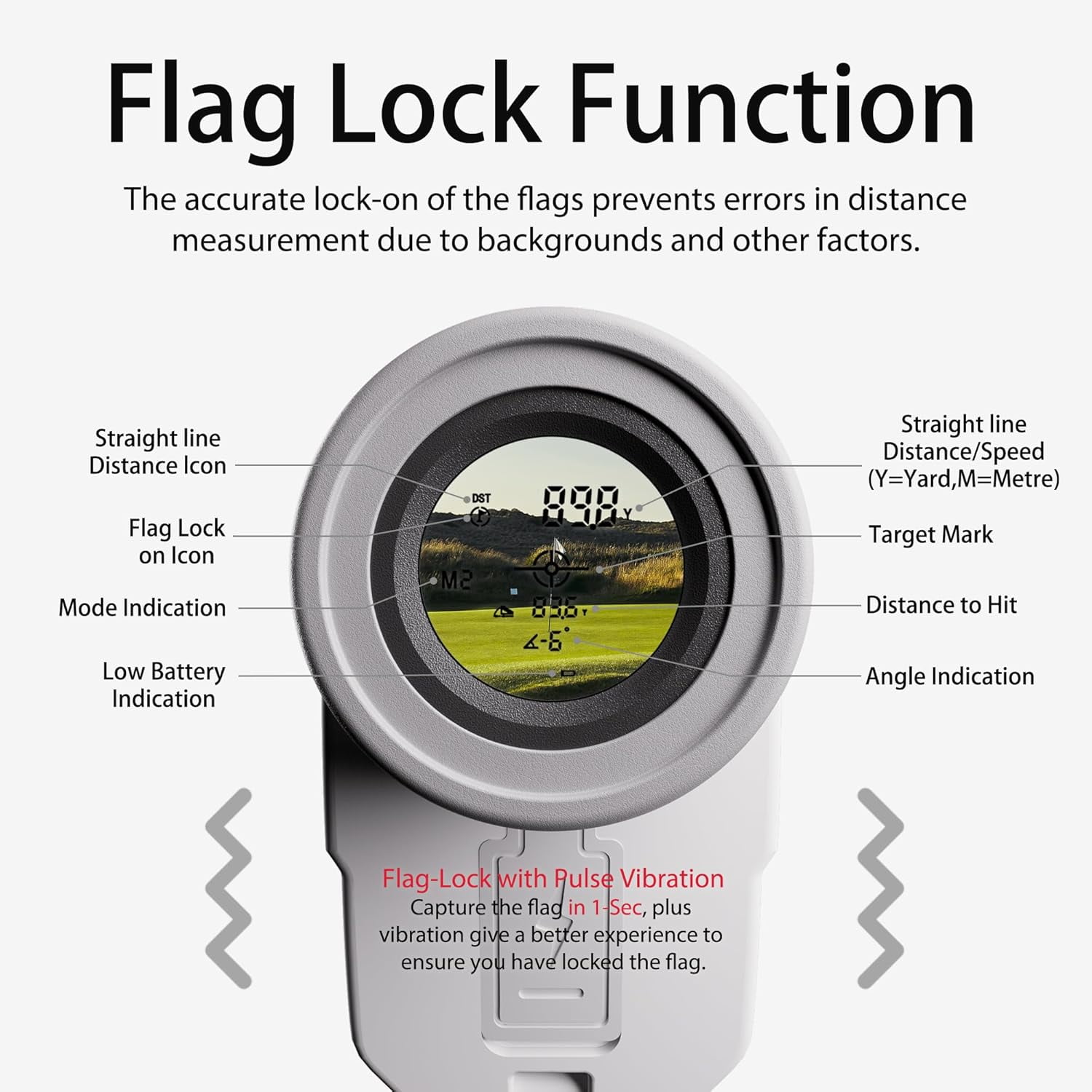 Gogogo Sport Vpro Golf Rangefinder Rechargeable 900 Yards Range Finder with Slope Switch, Built-in Magnet GS19B-W
