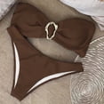 thumbnail image 2 of Afdoent Bikini Sets For Women Bandeau Bikini O Ring Strapless Tie Back High Cut Two Piece Swimsuit Bathing Suits Swimwear, 2 of 3